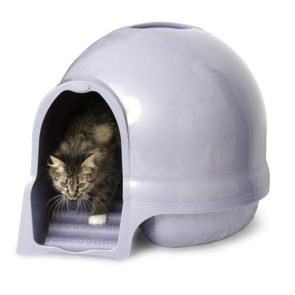 Hooded cat outlet litter tray